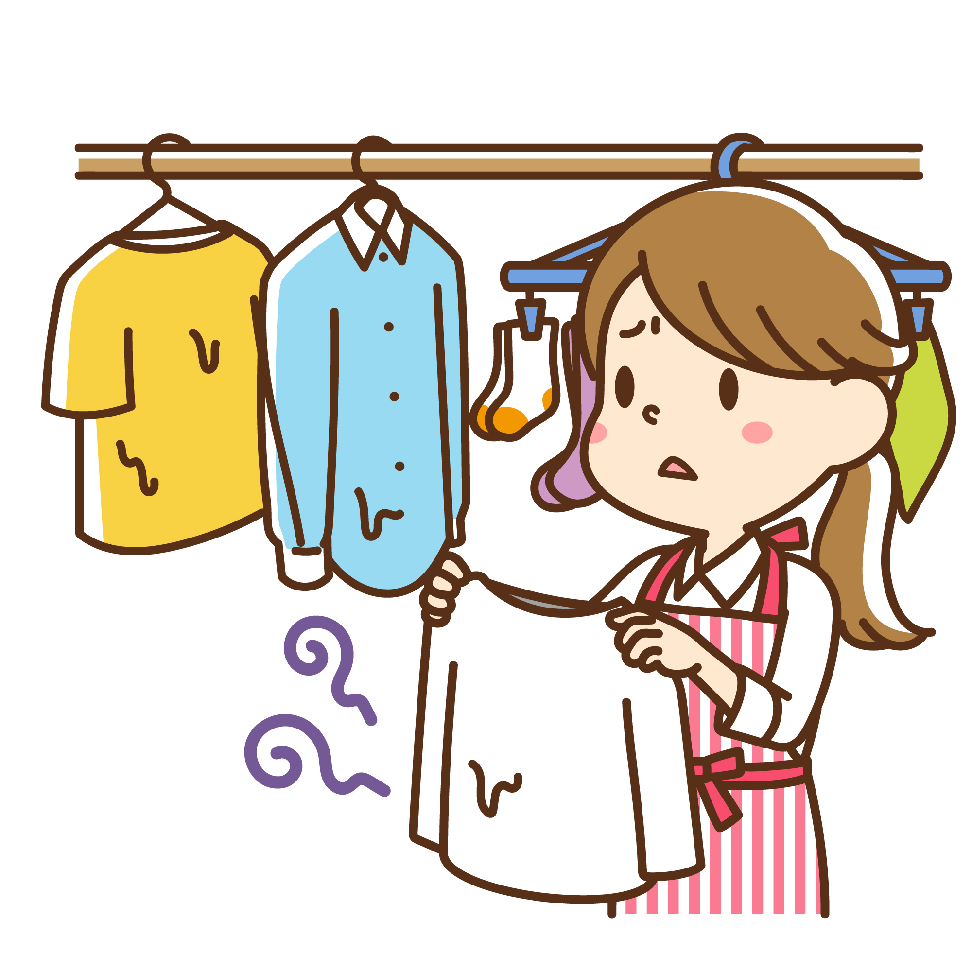 生乾きの匂いに困る女性